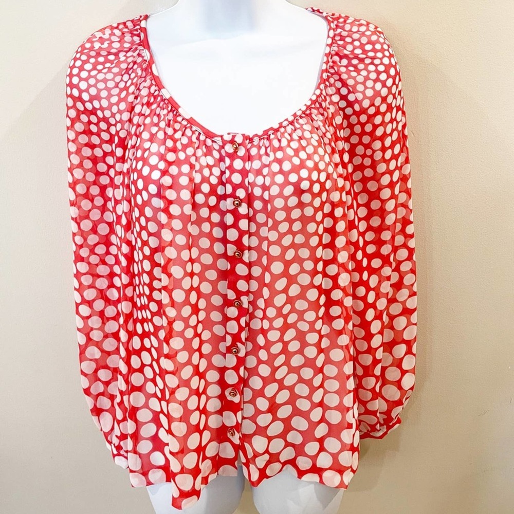 Trina Turk Lucinda Dot Gradient Georgette Top